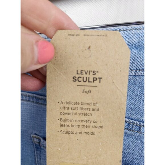 Levi's 721 Light Blue Denim Skinny Leg High Rise Stretch Jeans Size 34 - Picture 5 of 10